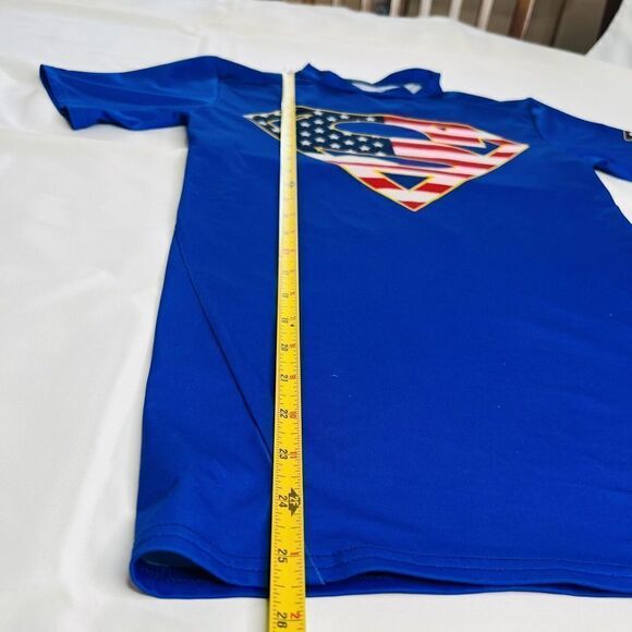 Under Armour Superman SM/P/P Shirt Mens Blue Compression Heatgear Superman 0662 - Picture 6 of 14